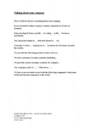 English Worksheet: Talking about your company