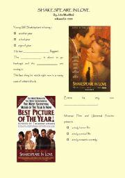 English Worksheet: SHAKESPEARE IN LOVE - MOVIE TRAILER