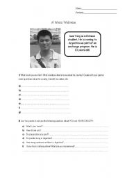 English worksheet: A warm welcome 