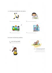 English Worksheet: Avtivities- ing form