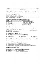 English worksheet: superlative degreeof the adjective