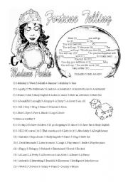 English Worksheet: Fortune Teller (game)