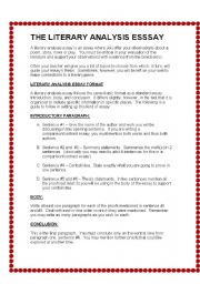 English Worksheet: The literary analysis essay