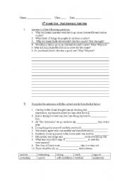 English Worksheet: Fast Forward Book - chapter I