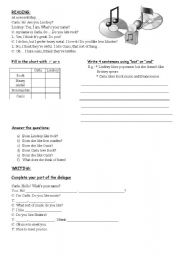 English worksheet: reading - likes