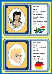 PERSONAL IDENTIFICATION - SPEAKING CARDS