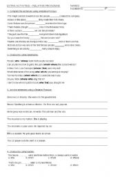 English Worksheet: RELATIVE CLAUSES II