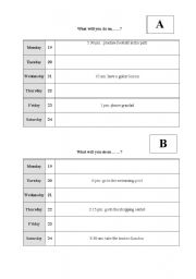English worksheet: Pair Work: Future with WILL