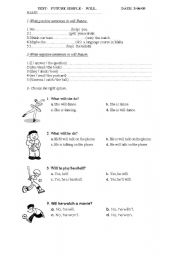 English worksheet: when i grow up...