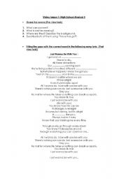 English worksheet: Vide o Lesson: High School musical 3