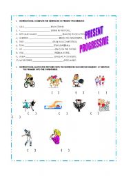 English Worksheet: PRESENT PROGRESSIVE