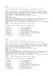 English Worksheet: Phrasal Verbs (dialog + matching exercize)