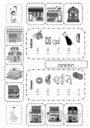 B&W version of Going Shopping Boardgame 1/2