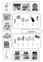 English Worksheet: B&W version of Going Shopping Boardgame 1/2