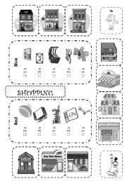 English Worksheet: B&W version of Going Shopping Boardgame 2/2