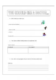 English worksheet: You should see a doctor...