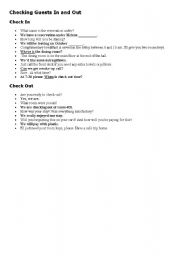 English Worksheet: check in and check out dialogue