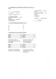 English Worksheet: Verb to Be