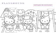 English Worksheet: Kitty and Friends at the PLAYGROUND!