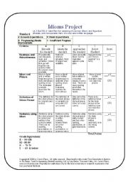 English worksheet: Idioms Project