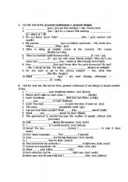 English Worksheet: PRESENT SIMPLE OR PRESENT CONTINUOUS