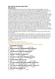 English worksheet: films-history