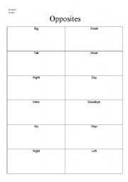 English worksheet: Opposites- page 2