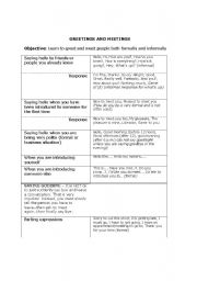 English Worksheet: Meetings and Greetings people