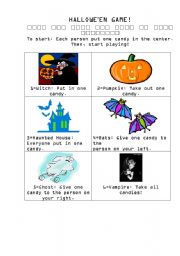English Worksheet: Halloween Game