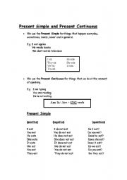 English Worksheet: Present Simple and Present Continuous