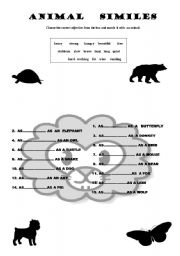 English Worksheet: Animal Similes