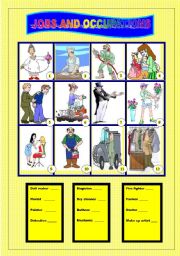 English Worksheet: jobs and occupations CARDS