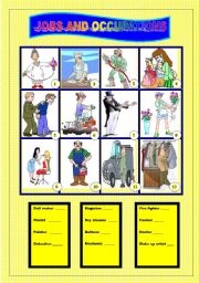 English worksheet: jobs and occupations CARDS