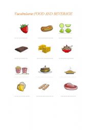 English worksheet: food