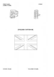 English worksheet: copybook presentation sheet to be coloured by the pupils