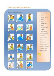 English Worksheet: DAILY ROUTINES