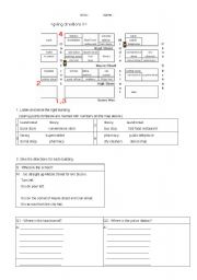 English Worksheet: giving directions