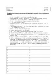 English Worksheet: tenses 