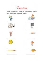 English Worksheet: Opposites