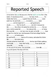 English Worksheet: Exercise reported Speech