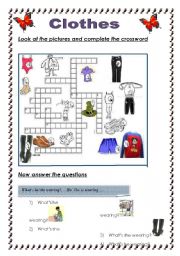 English Worksheet: Clothes