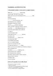 English Worksheet: Everybody Cries