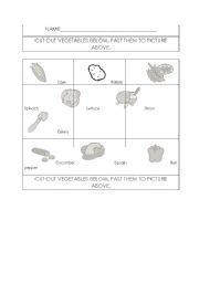 English worksheet: MATCH THE VEGETABLES