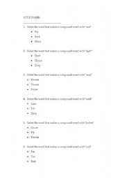 English Worksheet: compound words