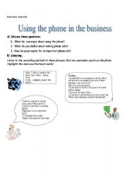 English worksheet: Using the phone in the business