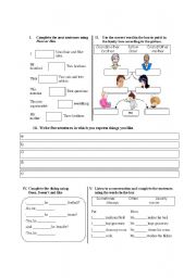 English worksheet: activities