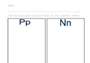 English worksheet: Letter P and N