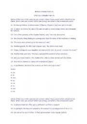 English Worksheet: error correction tests for proficiency exams with answers