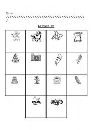 English worksheet: Letter Cc