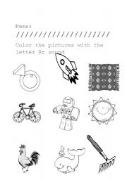 English worksheet: Letter Rr